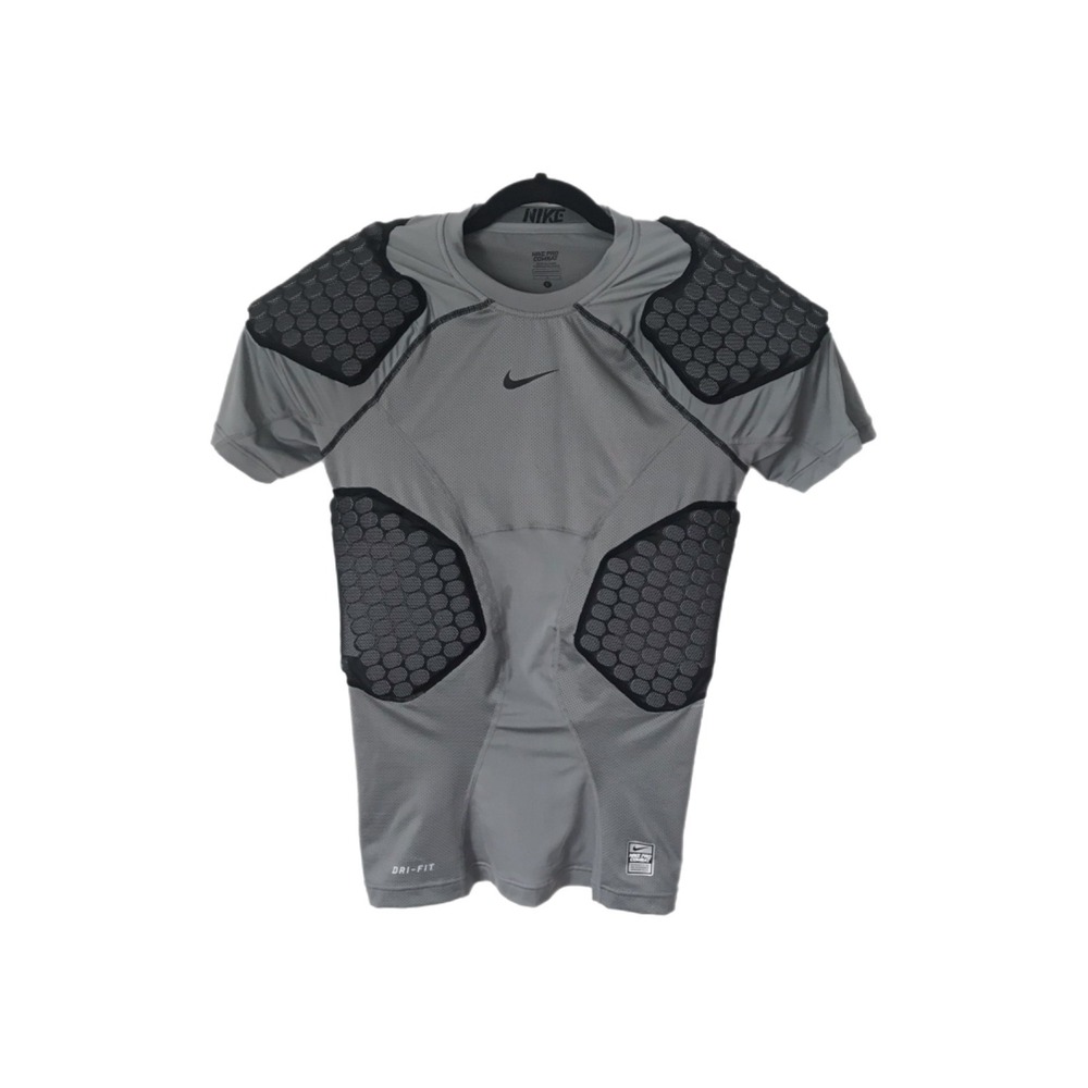 Nike Pro Combat Shirt Mens Large Gray Padded Dri-FIT Football Compression